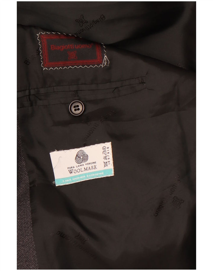 BIAGIOTTI Muška jakna sako s 3 gumba UK 40 Velika siva merino vuna