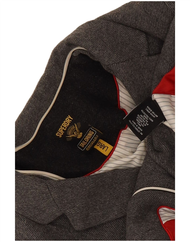 Superdry ženski sako sa 2 gumba UK 14 Velika siva vunena