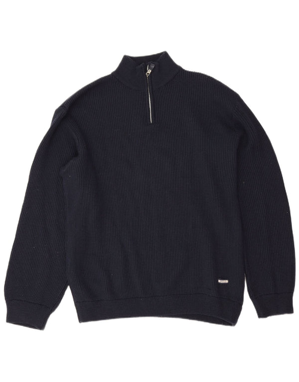 Fila muški pulover s izrezom i patentnim zatvaračem XL tamnoplavi