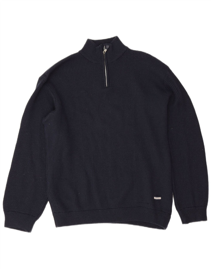 Fila muški pulover s izrezom i patentnim zatvaračem XL tamnoplavi