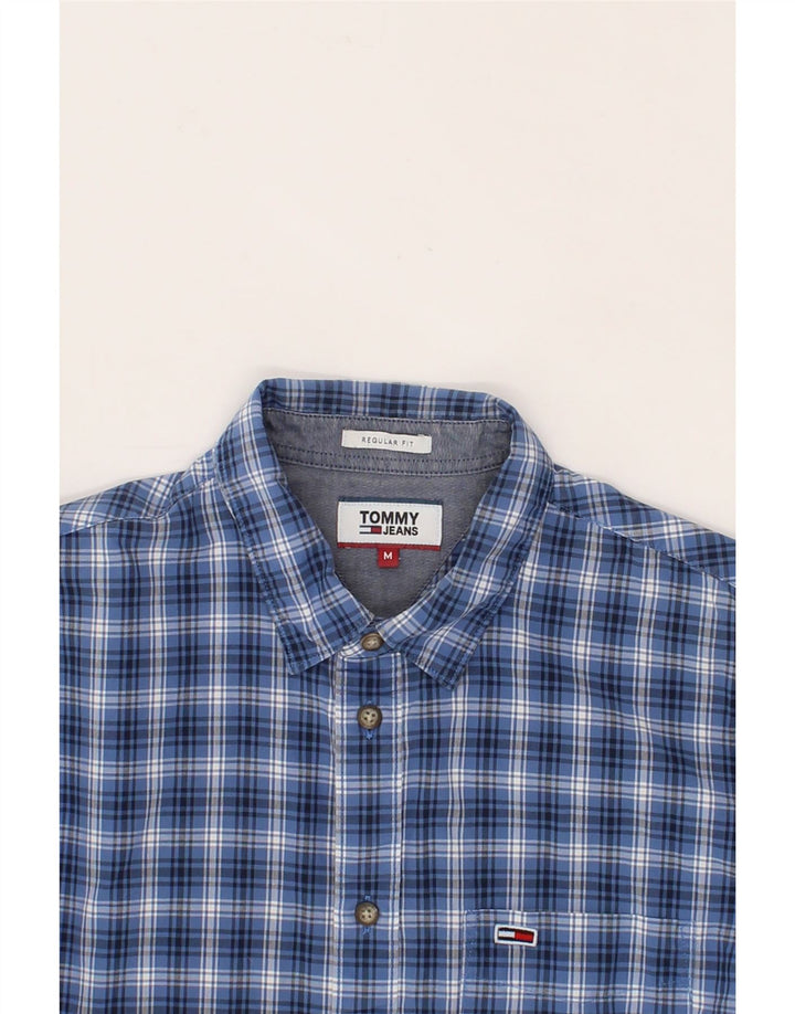 TOMMY HILFIGER Mens Regular Fit Shirt Medium Blue Check Cotton Vintage Tommy Hilfiger and Second-Hand Tommy Hilfiger from Messina Hembry 