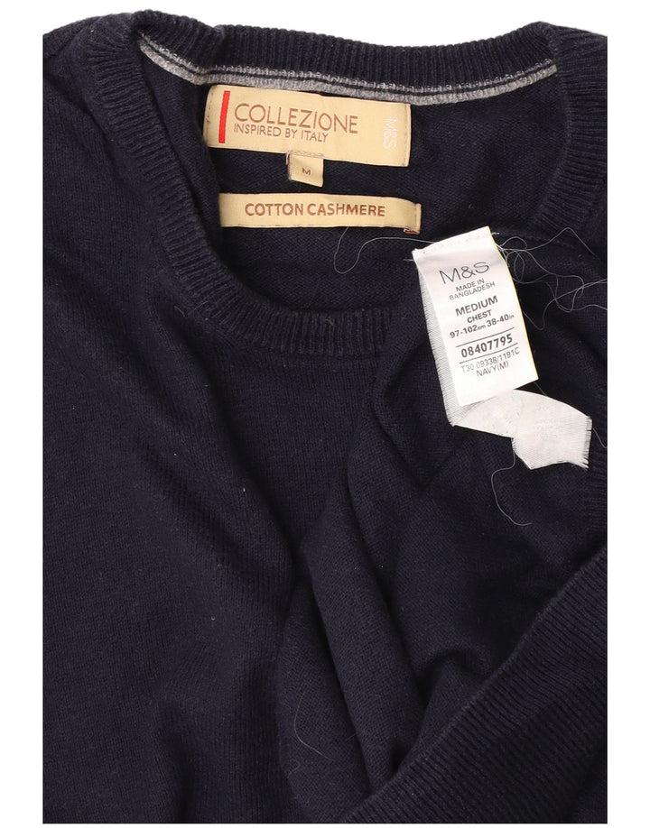 Marks & Spencer, muški džemper s okruglim izrezom, srednje tamnoplavi pamuk