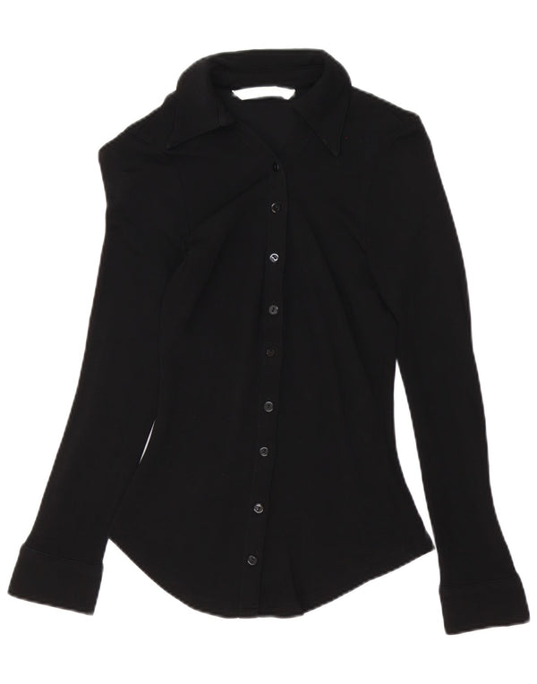 Zara ženska košulja bluza UK 6 XS crna viskoza