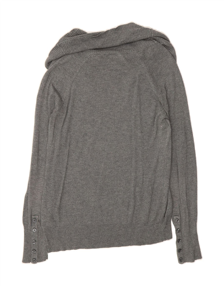 MOSSIMO Womens Roll Neck Jumper Sweater UK 14 Large Grey Nylon Vintage Mossimo and Second-Hand Mossimo from Messina Hembry 