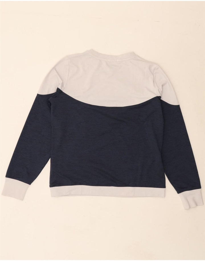 PUMA Womens Graphic Sweatshirt Jumper UK 14 Medium White Colourblock Vintage Puma and Second-Hand Puma from Messina Hembry 