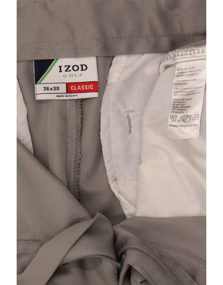 IZOD Mens Classic Straight Suit Trousers W36 L30 Grey Polyester Vintage Izod and Second-Hand Izod from Messina Hembry 