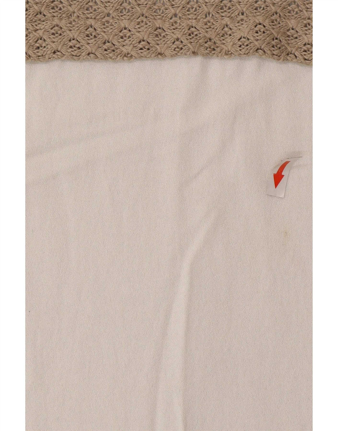 Zara ženski gornji dio heklane bluze UK 12 Medium Beige Colourblock Poliester