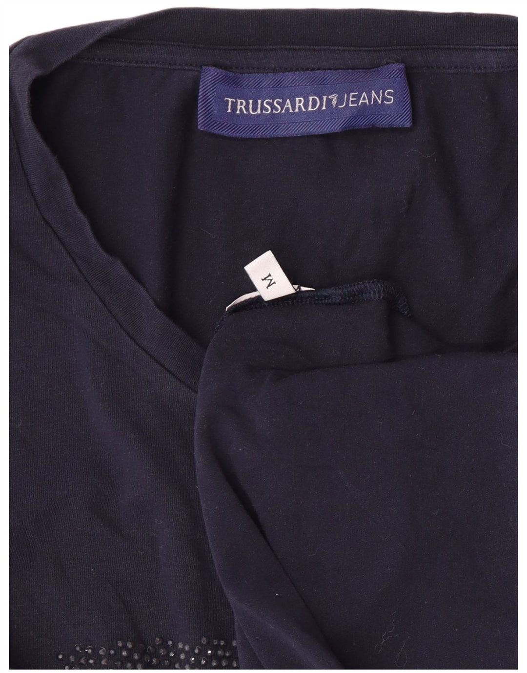 TRUSSARDI JEANS Ženska majica kratkih rukava s grafičkim motivima UK 12 srednje tamnoplava