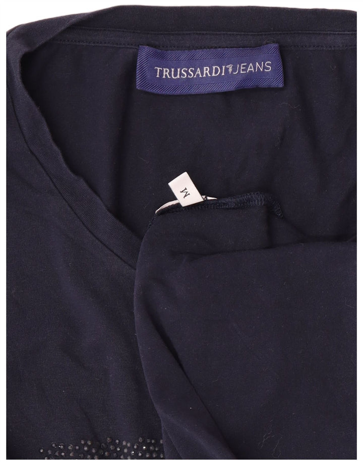 TRUSSARDI JEANS Ženska majica kratkih rukava s grafičkim motivima UK 12 srednje tamnoplava