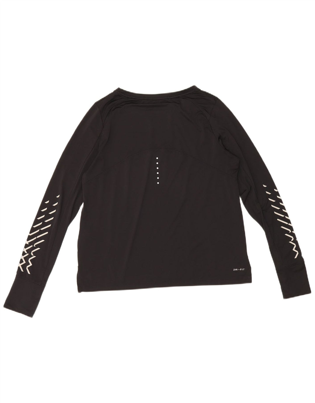 Ženska Dri Fit grafička majica dugih rukava Nike UK 14 Srednje crni poliester