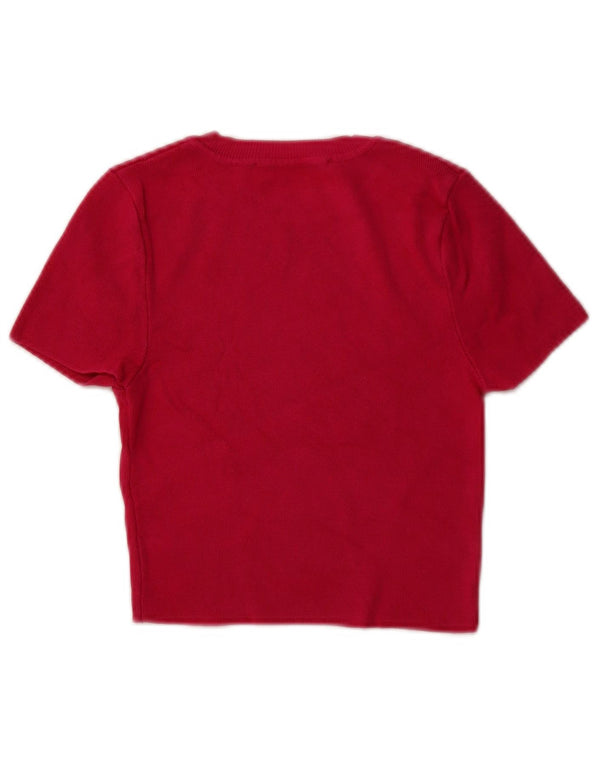 ZARA ženski pulover kratkih rukava s okruglim izrezom UK 8 Mala ružičasta