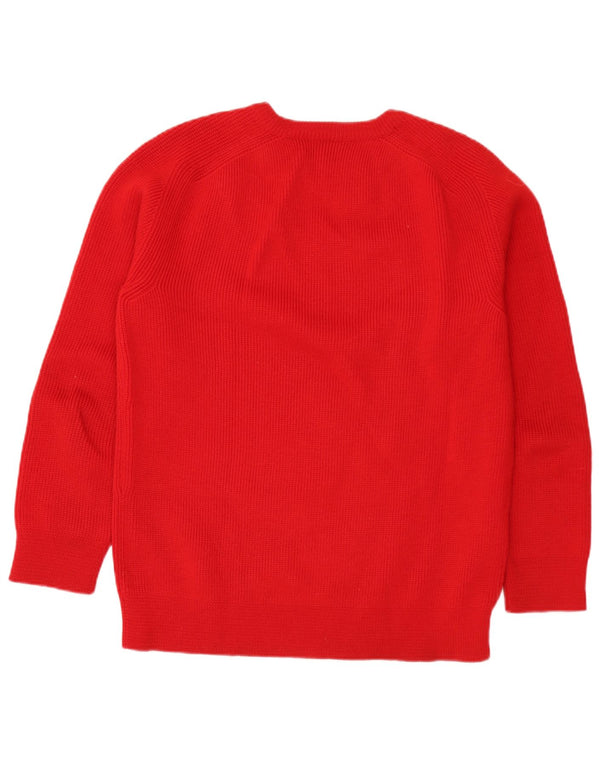 Vintage Mens Boat Neck Jumper Sweater Medium Red