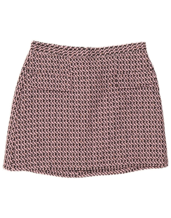 Topshop ženska mini suknja UK 14 Large W32 Pink Chevron Poliester