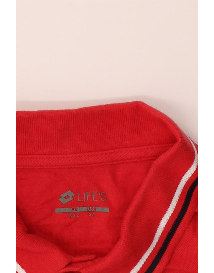 LOTTO Mens Polo Shirt XL Red Cotton Vintage Lotto and Second-Hand Lotto from Messina Hembry 