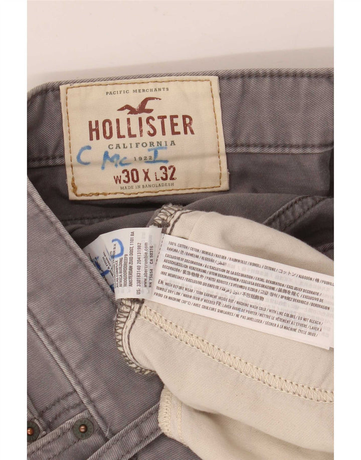 Hollister muške uske traperice W30 L32 sivi pamuk