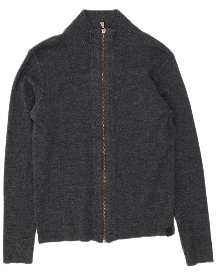 Calvin Klein Jeans ženski kardigan džemper UK 12 srednje siva vuna
