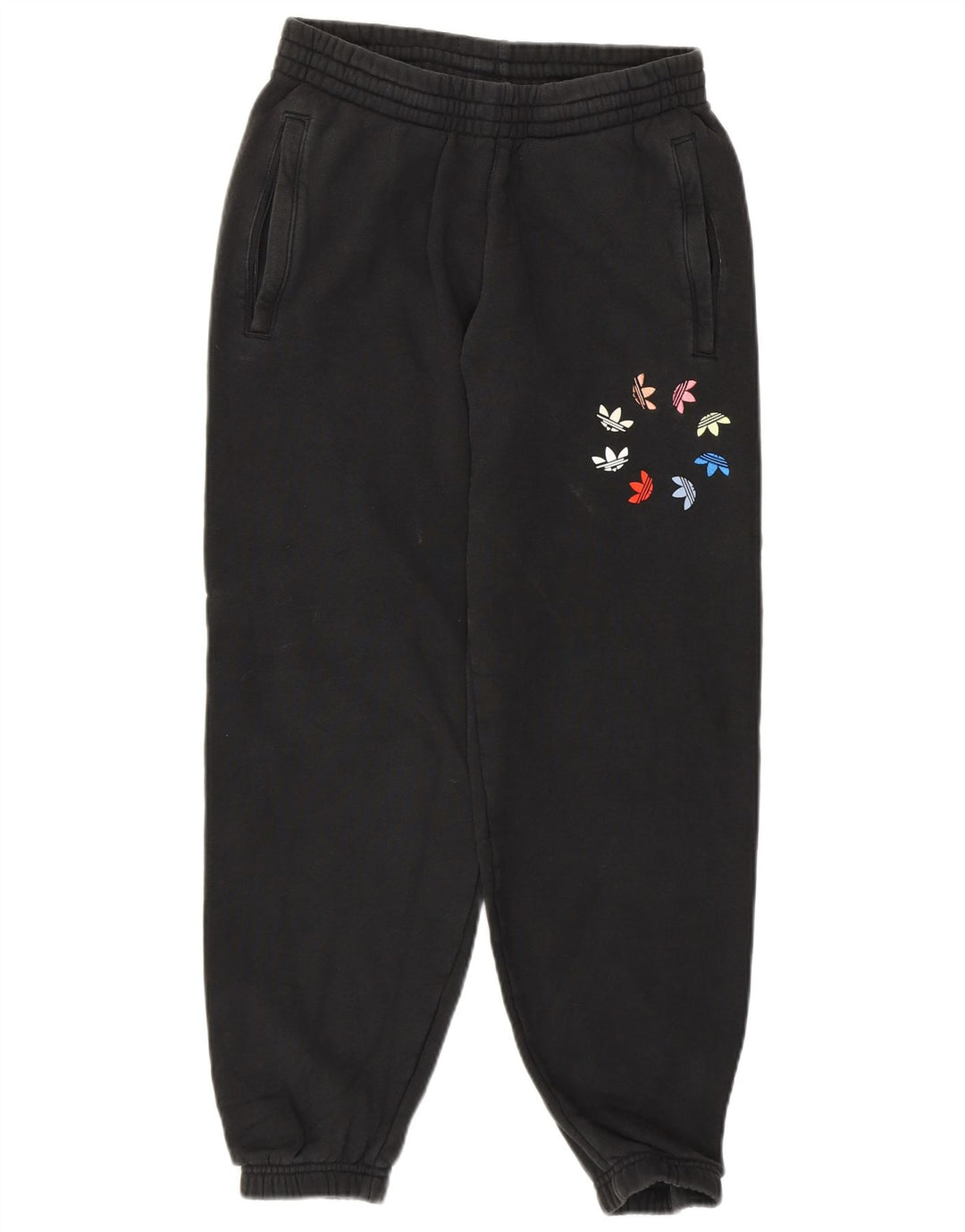 ADIDAS Ženske trenirke s grafičkim motivima Joggers UK 8 Male crne pamučne hlače