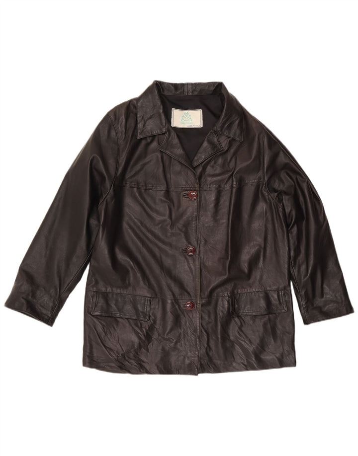 Vintage ženska kožna jakna UK 16 velika crna