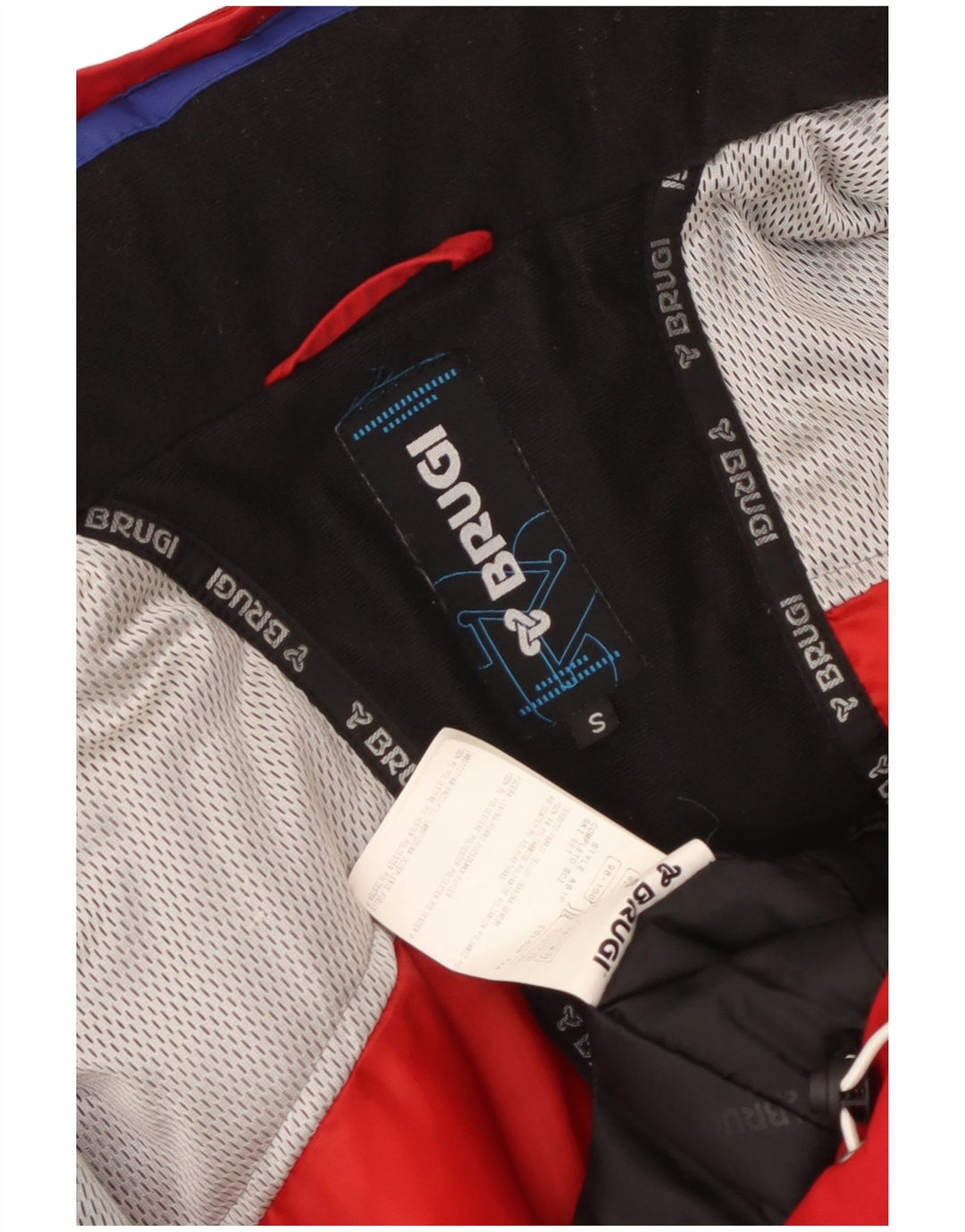 Brugi muška skijaška jakna s kapuljačom UK 36 mali crveni poliamid u boji