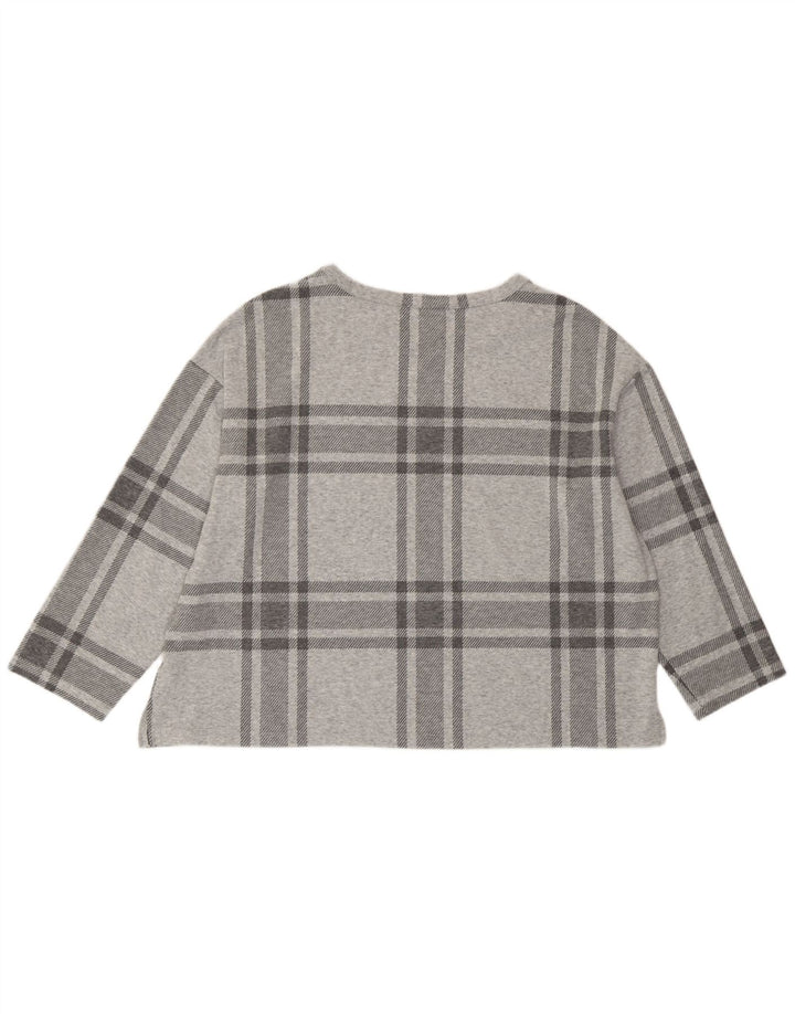 Marks & Spencer ženski kratki top s 3/4 rukavima UK 20 2XL sivi karirani poliester