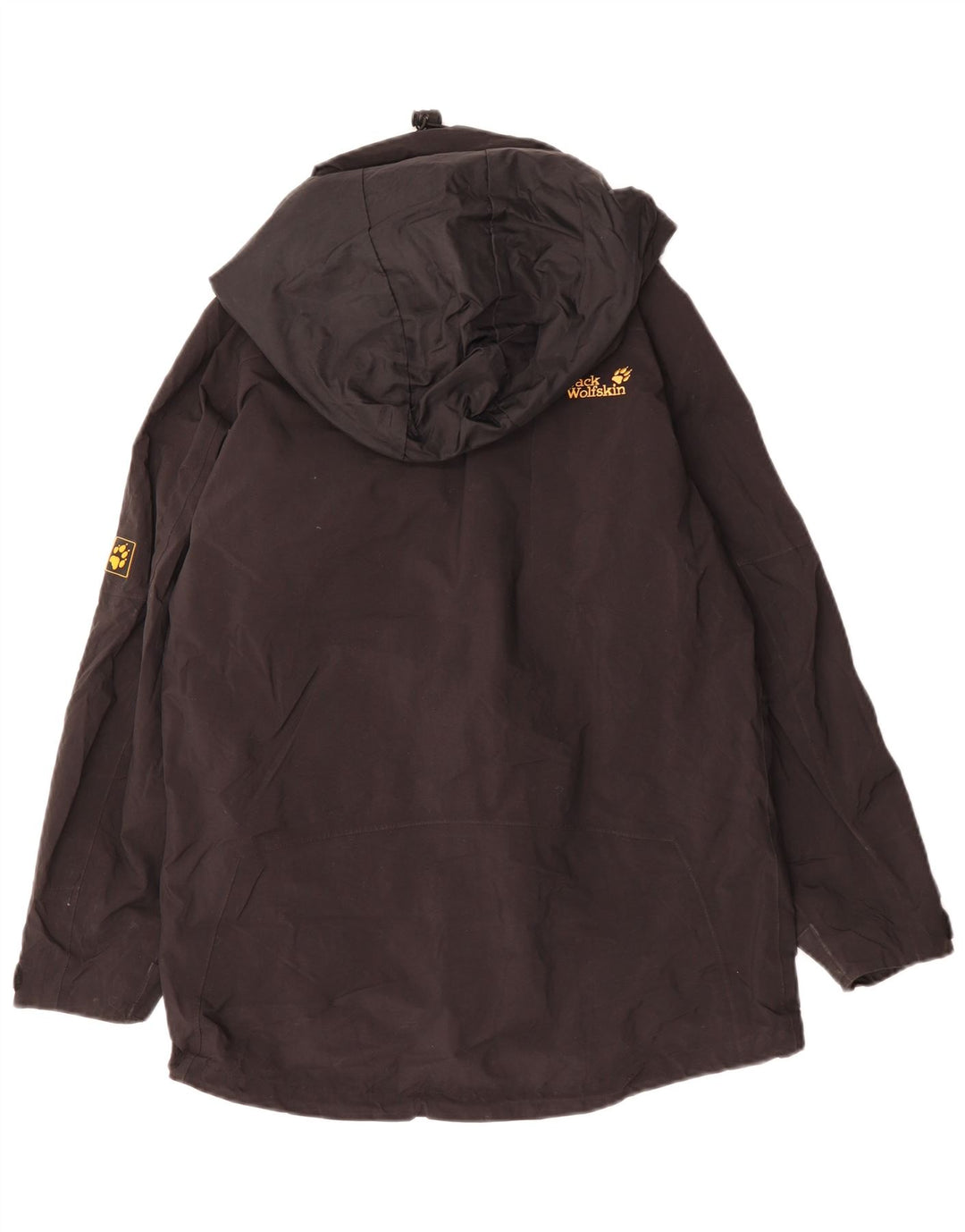 JACK WOLFSKIN Ženska prevelika kišna jakna s kapuljačom UK 8 Mala crna