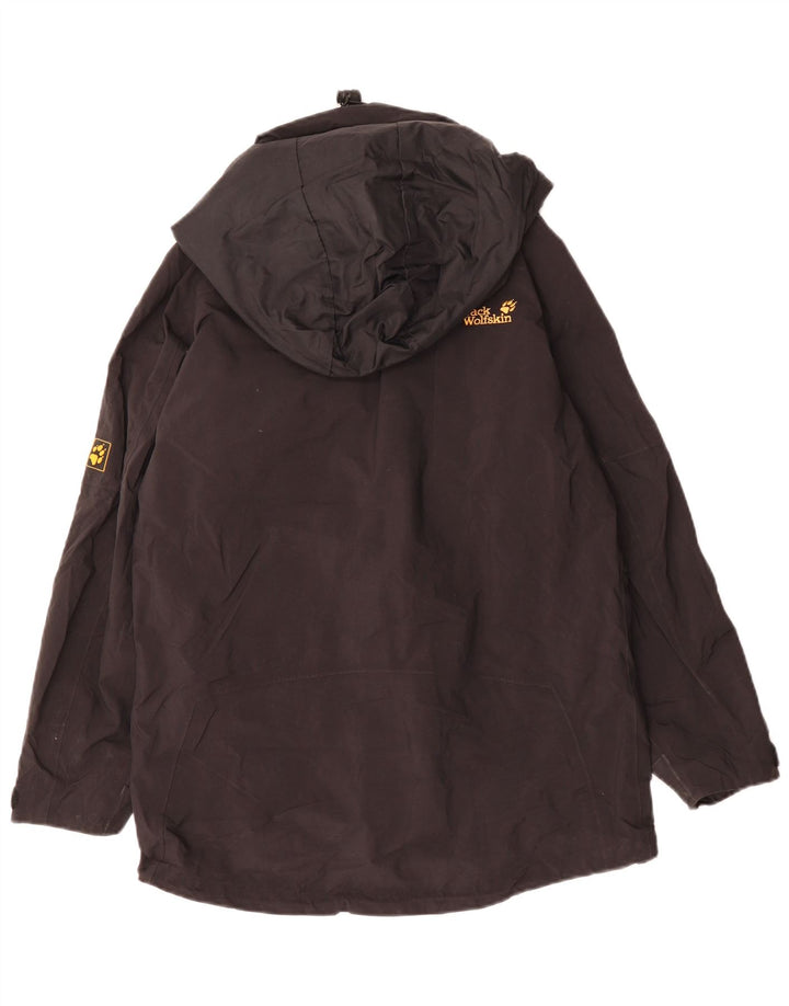 JACK WOLFSKIN Ženska prevelika kišna jakna s kapuljačom UK 8 Mala crna