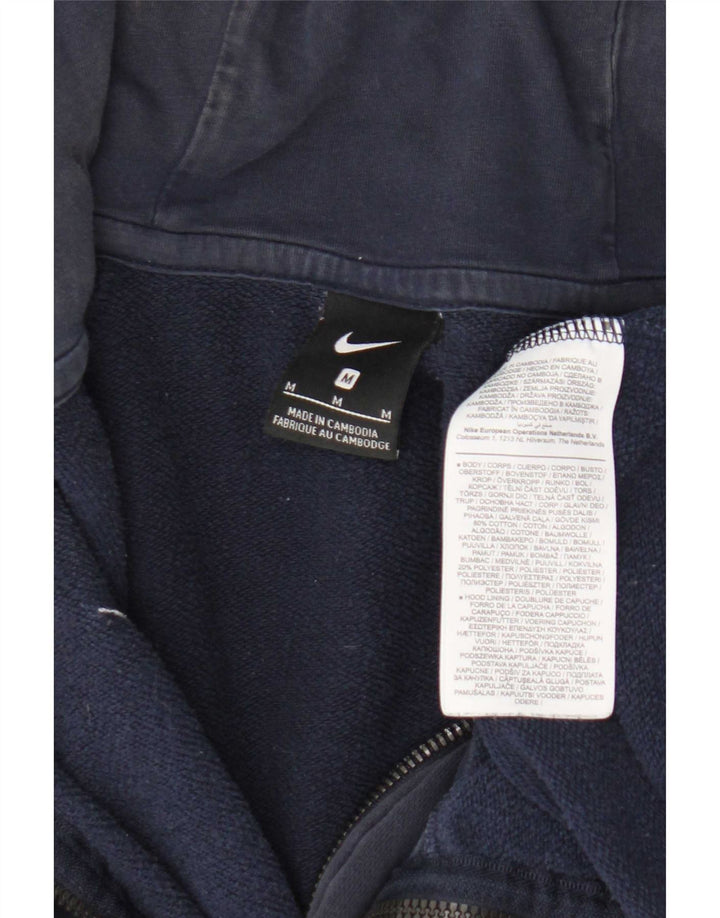 Nike muški pulover s kapuljačom na patentni zatvarač srednje tamnoplavi pamuk