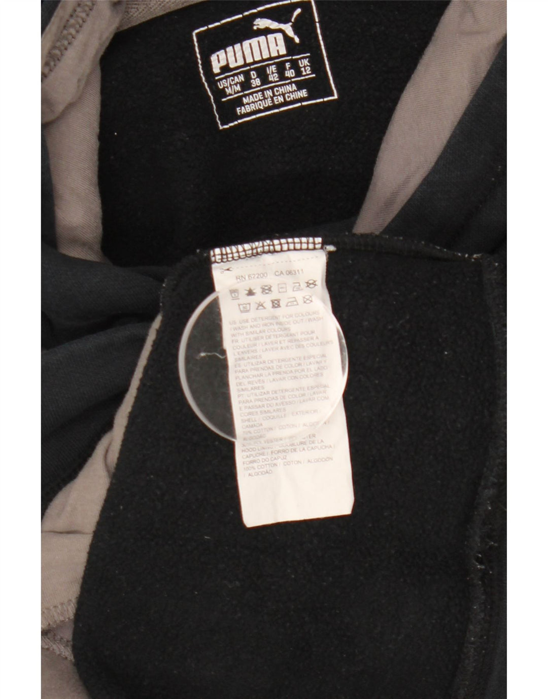 Puma ženska majica s kapuljačom s kapuljačom UK 12 Srednje crni pamuk