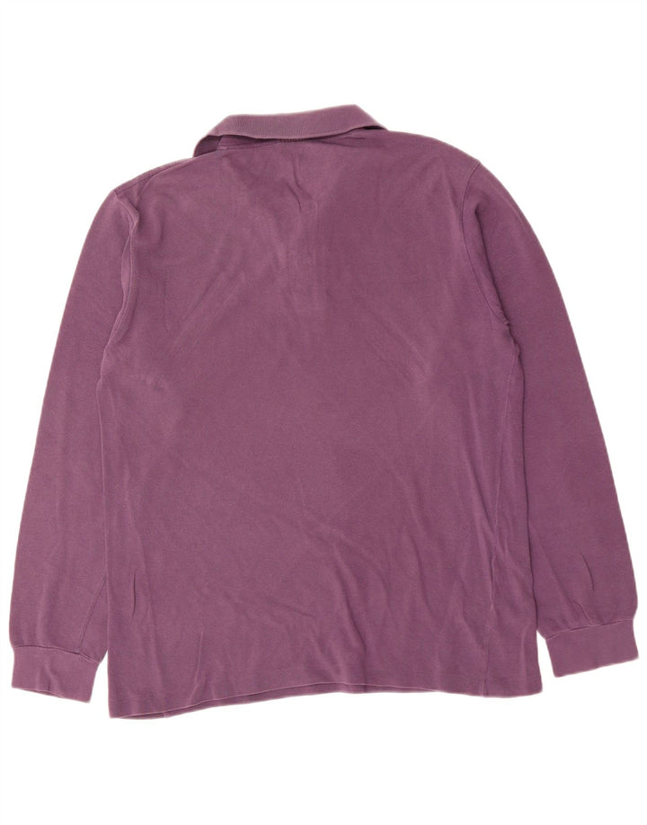 LACOSTE muška polo majica dugih rukava srednje ljubičasta pamuk