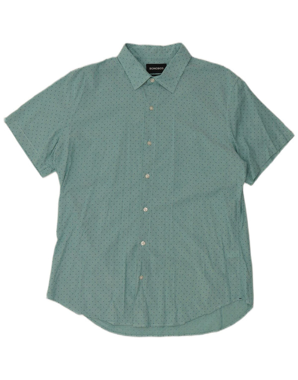 BONOBOS muška uska majica kratkih rukava, pamuk s velikim plavim točkicama