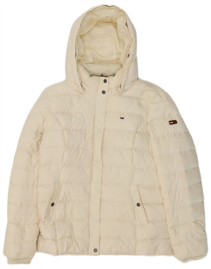 Tommy Hilfiger ženska podstavljena jakna s kapuljačom UK 18 XL bijeli poliester