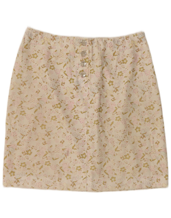 CACHAREL Ženska mini suknja W30 srednje bijele boje, cvjetni pamuk