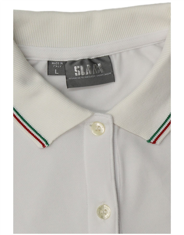 Slam ženska polo majica UK 14 velika bijela Argyle/dijamantni poliamid