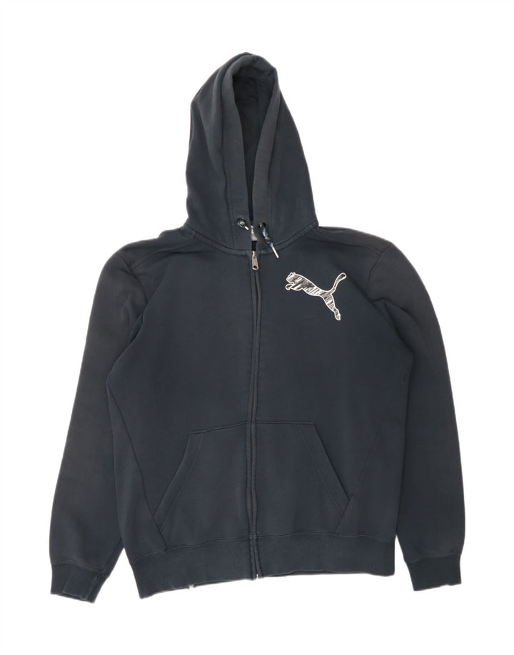 PUMA Mens Zip Hoodie Sweater Medium Black Vintage Puma and Second-Hand Puma from Messina Hembry 