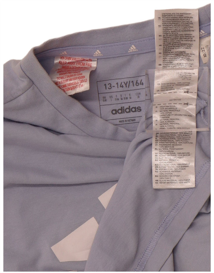 ADIDAS majica kratkih rukava za djevojčice 13-14 godina, plavi pamuk