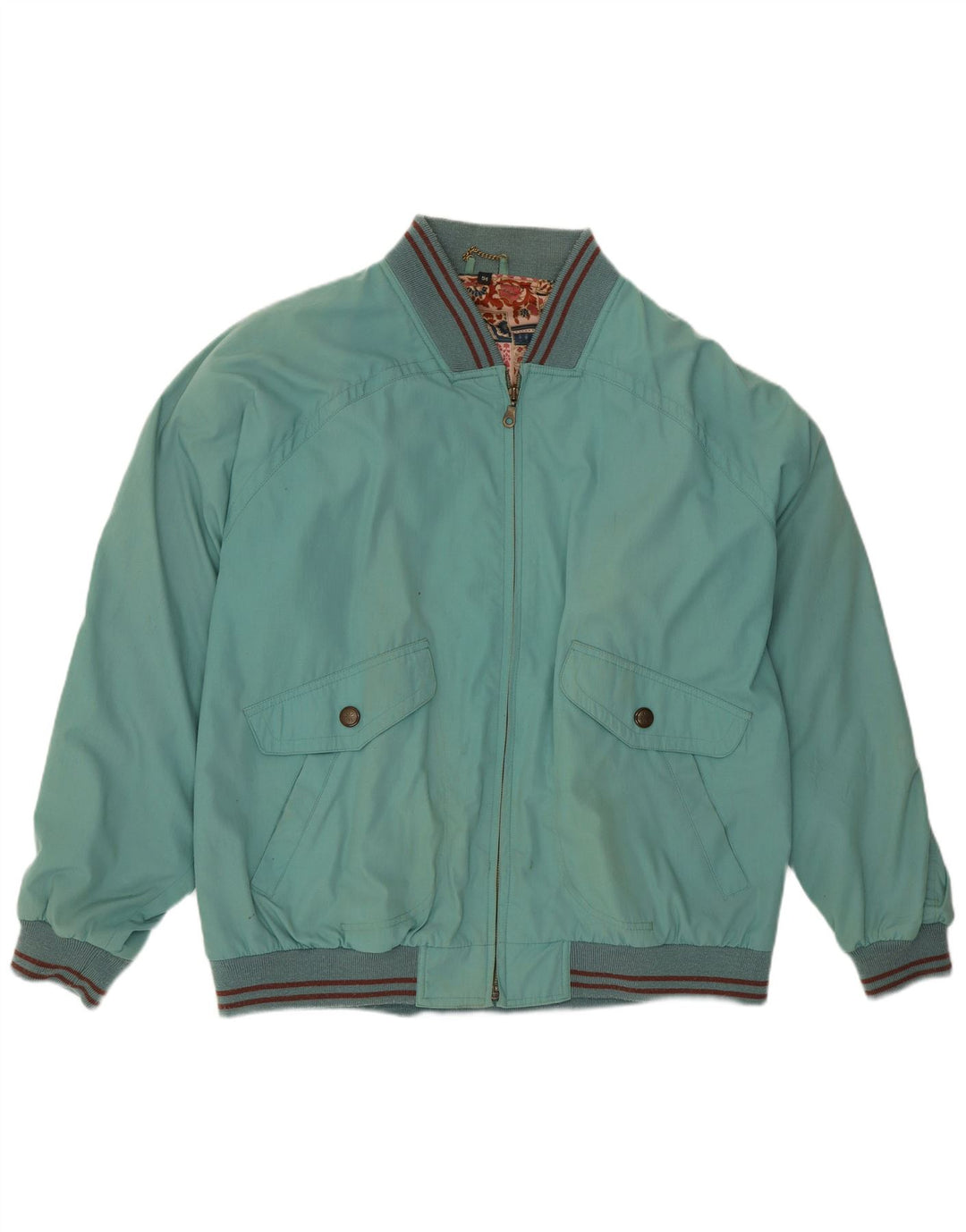 Vintage muška bomber jakna IT 54 2XL plavi prugasti poliester