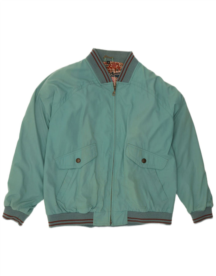 Vintage muška bomber jakna IT 54 2XL plavi prugasti poliester