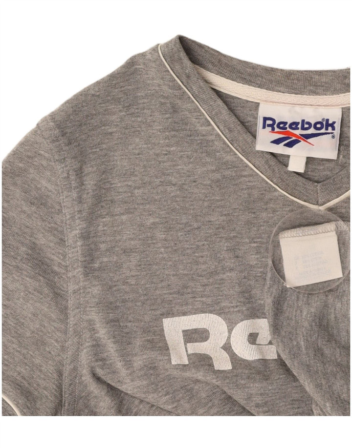 REEBOK Ženska majica kratkih rukava s grafičkim motivima UK 14 srednje sivi pamuk