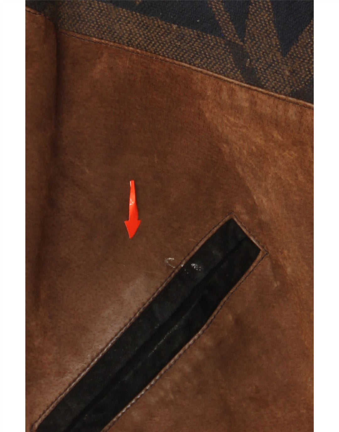 VINTAGE muška jakna od brušene kože UK 42 XL smeđa koža u blokovima boja