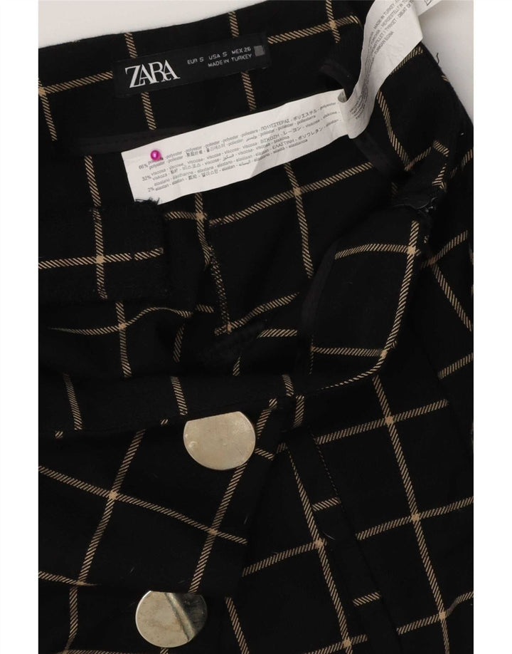 Zara ženske ležerne kratke hlače male W26 crni karirani poliester