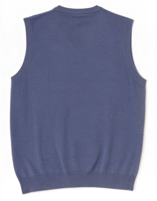 Marks & Spencer Mens Vest Tank Top Medium Blue Cotton