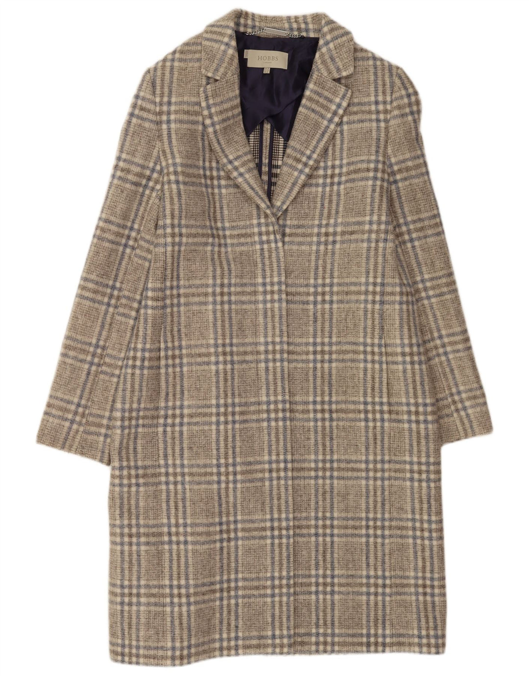 Hobbs ženski kaput UK 16 veliki sivi karirani akril
