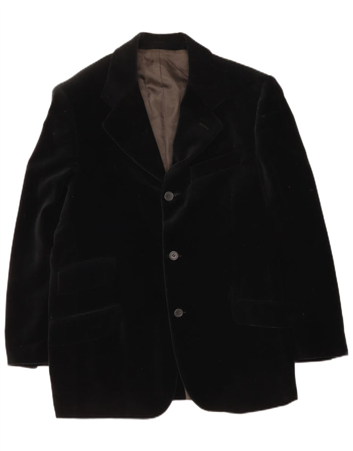 Vintage muška baršunasta jakna s 3 gumba UK 38 srednje crna