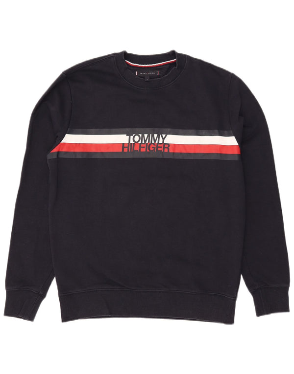 TOMMY HILFIGER Muški džemper s trenirkom s grafičkim motivima Veliki tamnoplavi kockica