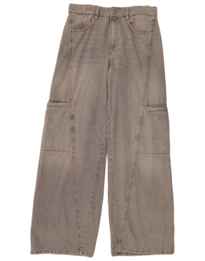 ZARA ženske Cargo traperice širokih nogavica EU 40 srednje W30 L34 sivi pamuk