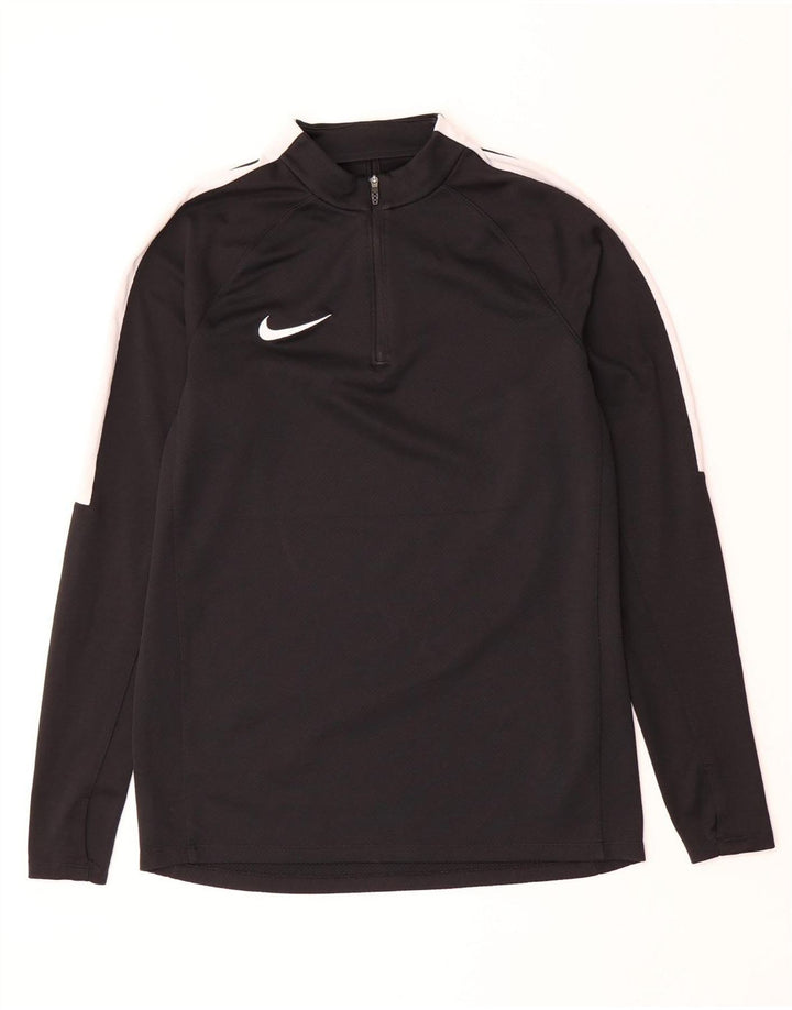 NIKE Muška pulover trenirka Dri Fit s patentnim izrezom Gornji dio srednje crne boje