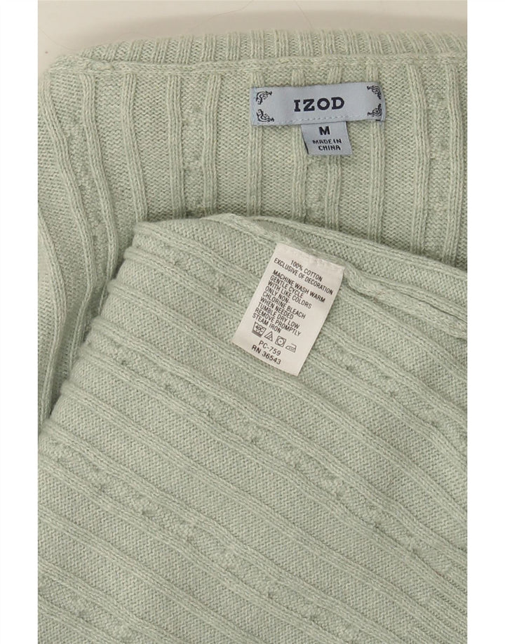 IZOD Womens Roll Neck Jumper Sweater UK 12 Medium Green Cotton Vintage Izod and Second-Hand Izod from Messina Hembry 
