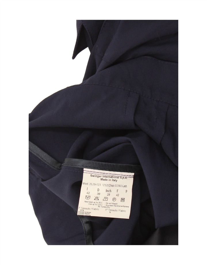ROCCOBAROCCO Womens Military Jacket IT 42 Medium Navy Blue Viscose