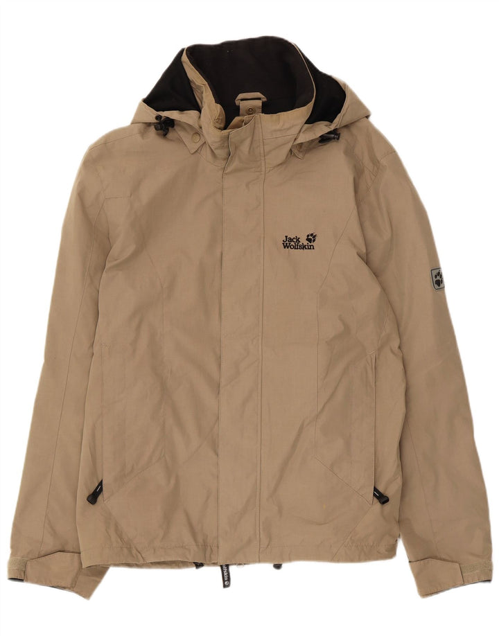 Jack Wolfskin muška kišna jakna s kapuljačom UK 36/38 srednje bež poliester