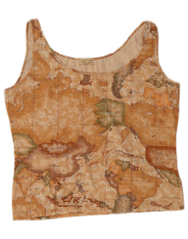ALVIERO MARTINI Womens Voyages Crop Vest Top IT 48 XL Bež Geometrijski